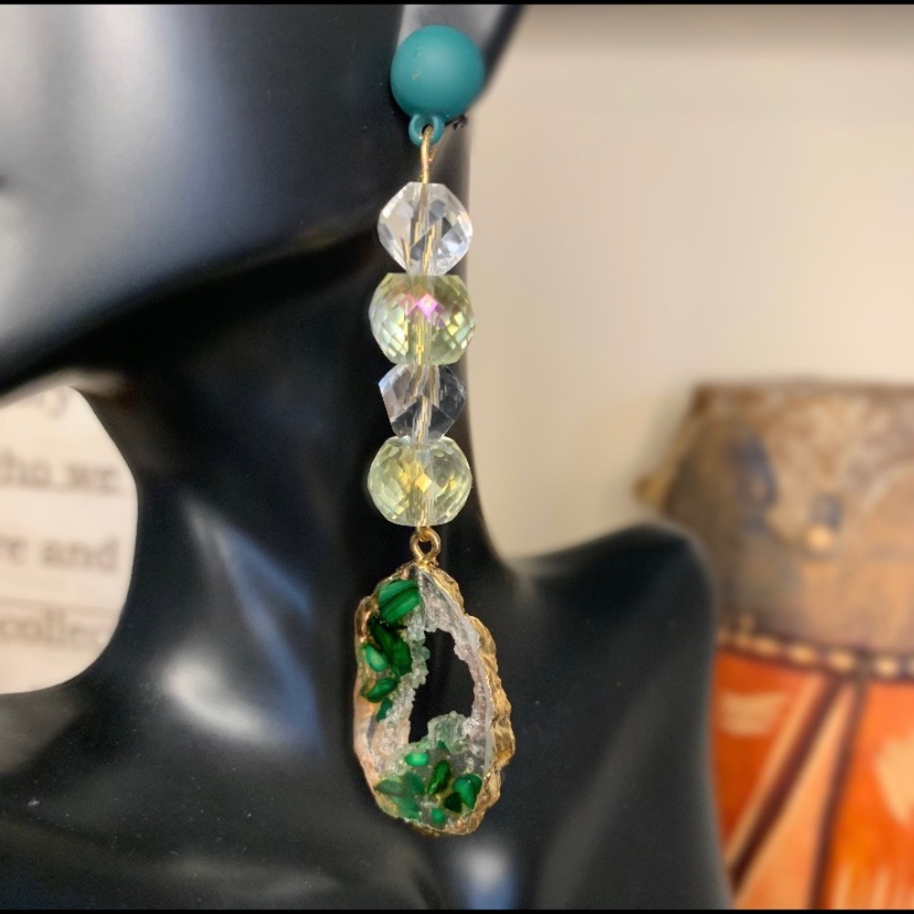 RESIN AND BEAD EARRINGS